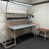 Kompletne stanowisko do pakowania 160x80 / Oświetlenie LED 2x18W / Wieszak na foliopaki